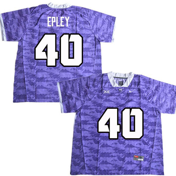 Men #40 Michael Epley TCU Horned Frogs College Football Jerseys Sale-Purple - Click Image to Close